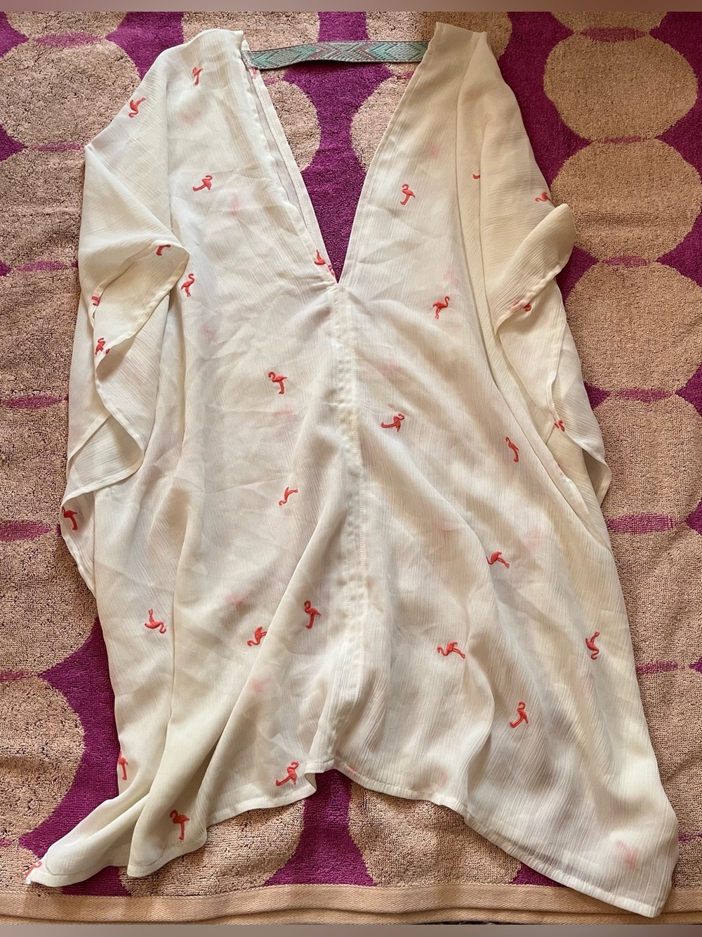 Pink Flamingo Swim Caftan Cover Up